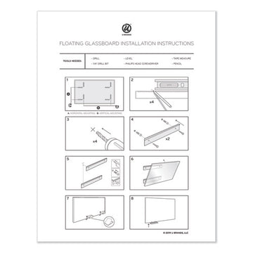 U Brands Floating Glass Dry Erase Board, 72 X 36, White freeshipping - TVN Wholesale